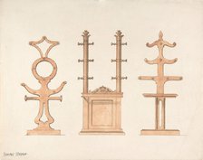 Design for Three Hat or Coat Racks, early 19th century. Creator: Anon.