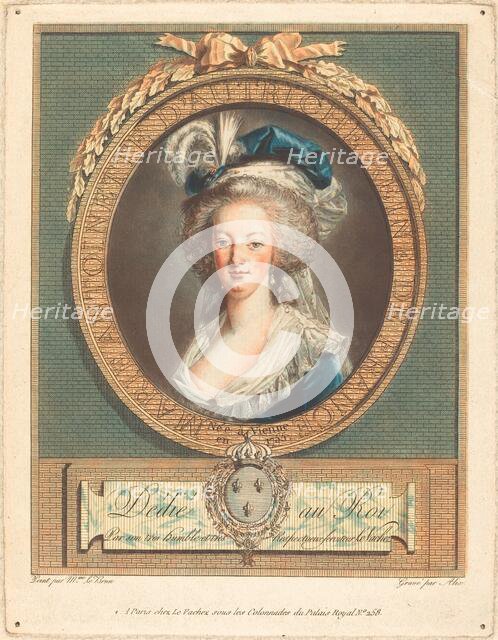 Queen Marie-Antoinette, c. 1789. Creator: Pierre Michel Alix.