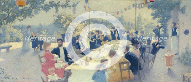 Esquisse pour la salle des mariages de la mairie du 14ème : Repas nuptial, 1889. Creator: Maurice Chabas.