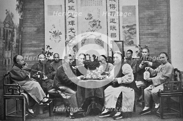 A party of Chinese taking tea, 1902. Artist: Mr Afong.