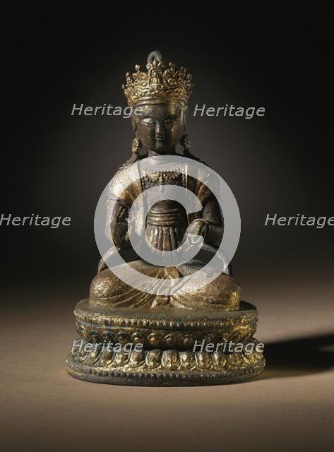 Seated Avalokiteshvara (Kwanum), the Bodhisattva of Mercy, 15th-early 16th century. Creator: Unknown.