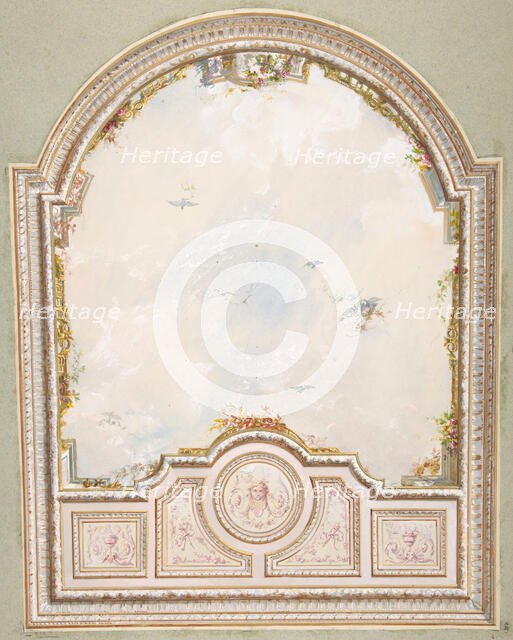 Deign for a ceiling a a trompe l'oeil sky, second half 19th century. Creators: Jules-Edmond-Charles Lachaise, Eugène-Pierre Gourdet.