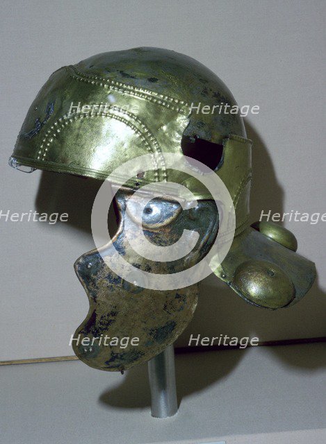 Cavalry combat helmet, Roman Britain, from Witcham Gravel, Ely, Cambridgeshire, 1st century AD. Artist: Unknown