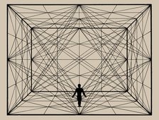Figure in Space with Plane Geometry and spatial Delineations, 1924-1925. Creator: Schlemmer, Oskar (1888-1943).