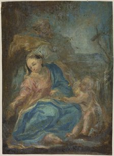 Rest on the Flight into Egypt (recto); Madonna of the Rosary (verso), n.d. Creator: Unknown.
