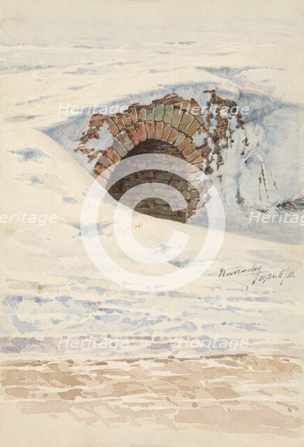 Old bridge in winter, 1921. Creator: Eugen Wallachy.