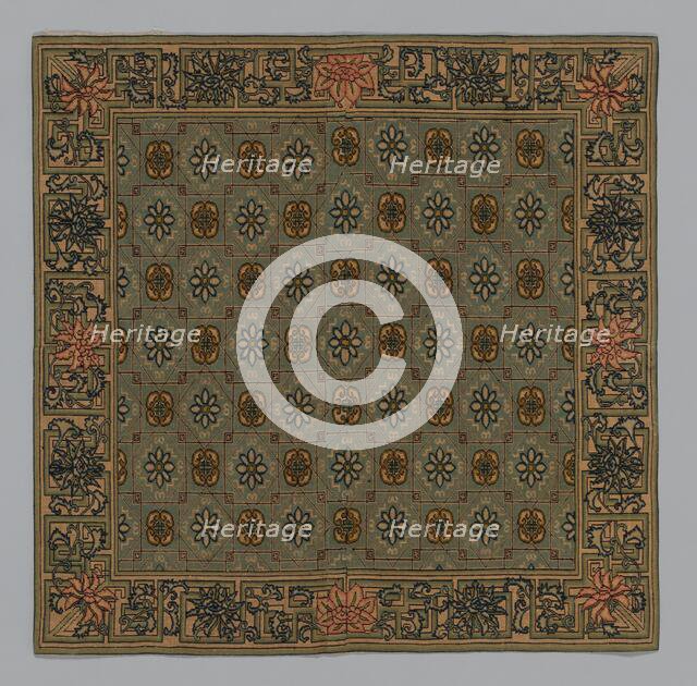 Cushion Cover, China, Qing dynasty (1644-1911), c. 1900. Creator: Unknown.