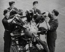 Women Working on an Aeroplane Engine, 1942. Creator: British Pathe Ltd.