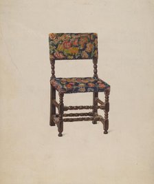 American Chair with Turkey Work, 1936. Creator: Victor F. Muollo.