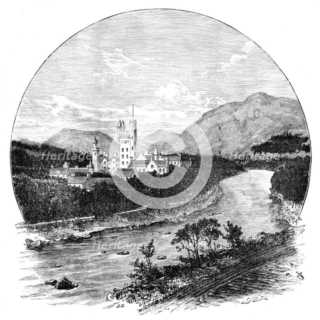 Balmoral Castle and the River Dee, Scotland, c1888. Artist: Unknown