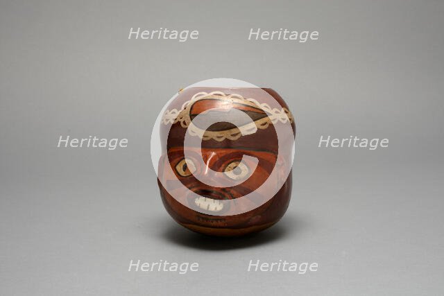 Vessel in the Form of a Human Head, Probably a Trophy Head, 180 B.C./A.D. 500. Creator: Unknown.