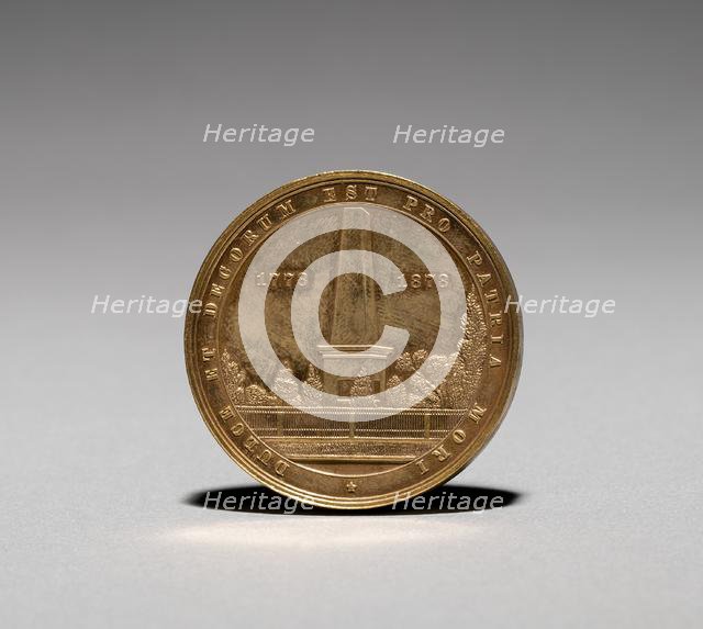 Medal: In Commemoration of the Battle and Massacre of Wyoming, 3 July 1778 (reverse), 1878. Creator: Unknown.