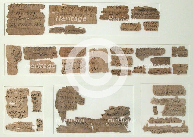 Papyri Fragments, Coptic, 7th century. Creator: Unknown.