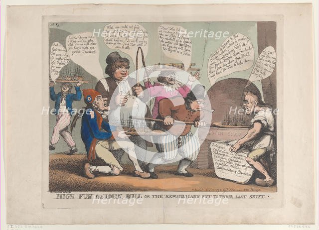 High Fun for John Bull, or the Republicans Put to their Last Shift, November ..., November 12, 1798. Creator: Thomas Rowlandson.