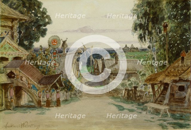 Berendeyevka. Stage design for the opera Snow Maiden by N. Rimsky-Korsakov, 1895. Artist: Vasnetsov, Appolinari Mikhaylovich (1856-1933)