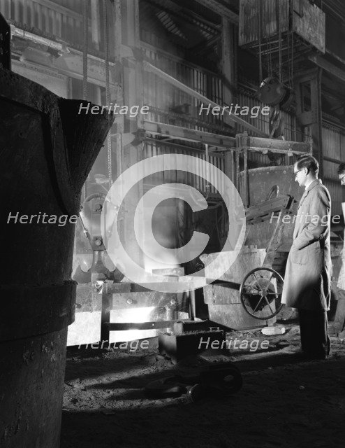 The casting furnace at Wombwell Foundry, South Yorkshire, 1963. Artist: Michael Walters