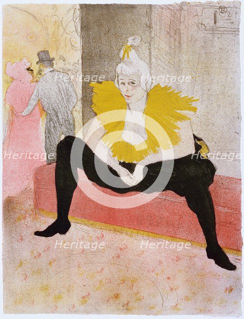 Seated Clowness (Mademoiselle Cha-u-ka-o), 1896. Artist: Toulouse-Lautrec, Henri, de (1864-1901)