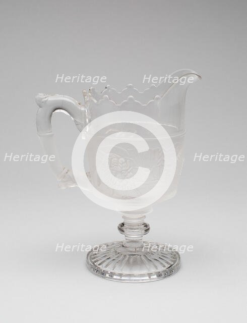 Westward Ho!/Pioneer pattern covered marmalade dish, c. 1876. Creator: Gillinder & Sons.