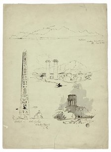 Sketches of Patmos, Sardis, Obelisk of Heliopolis, n.d. Creator: Unknown.