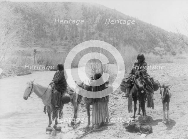 At the ford, c1903. Creator: Edward Sheriff Curtis.