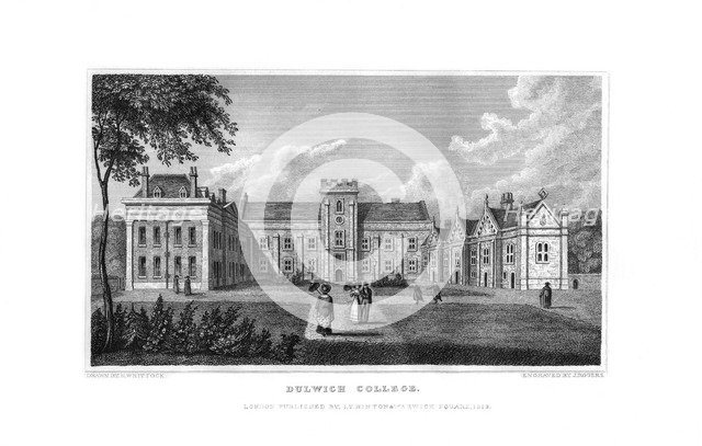 Dulwich College, London, 1829.Artist: J Rogers