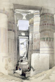 'View through the Hall of Columns, Karnak', Egypt, c1845. Artist: David Roberts