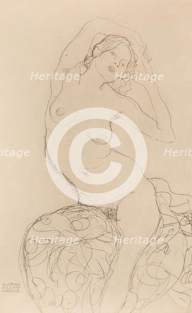 Seated Nude, ca 1914-1916. Creator: Klimt, Gustav (1862-1918).