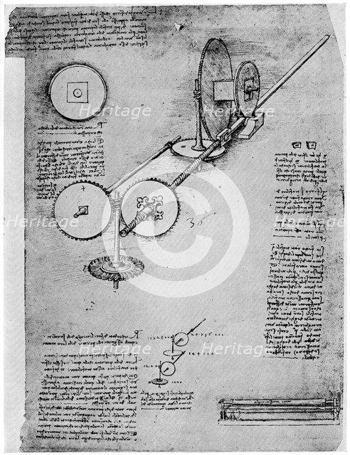 Sketch of a rolling mill, c1500-1510 (1954). Artist: Leonardo da Vinci