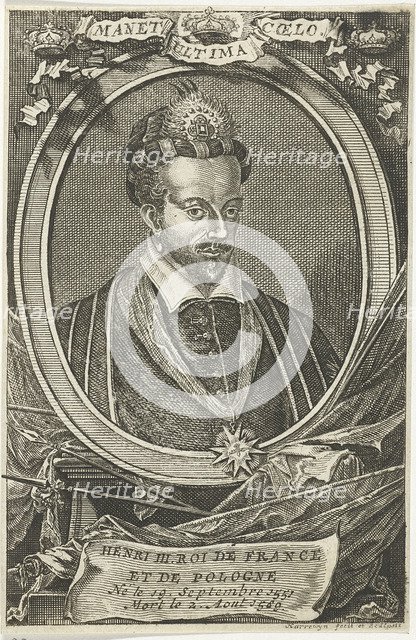 Portrait of Henry III of France, King of Poland and Grand Duke of Lithuania. Artist: Harrewijn, Jacobus (1649-1712)