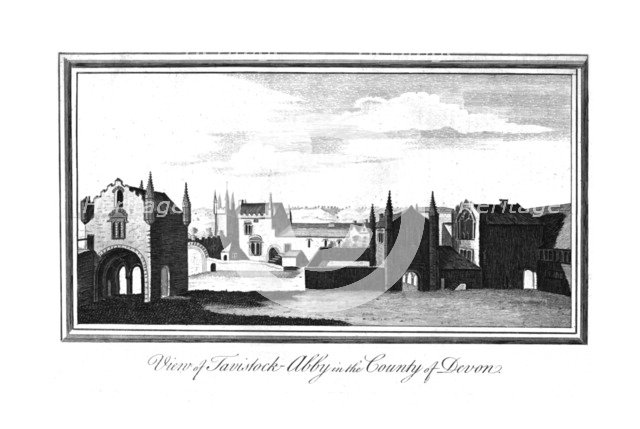 'View of Tavistock-Abby in the County of Devon', late 18th-early 19th century. Artist: Unknown.
