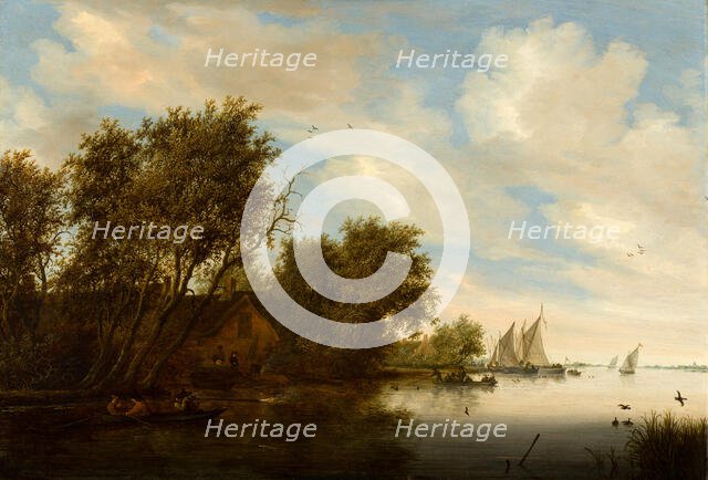 River View with a Man Hunting Ducks. Creator: Salomon Ruysdael.