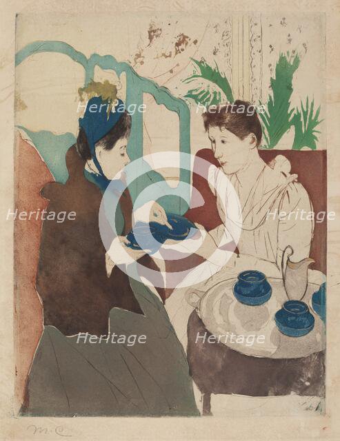 Afternoon Tea Party, 1890-1891. Creator: Mary Cassatt.