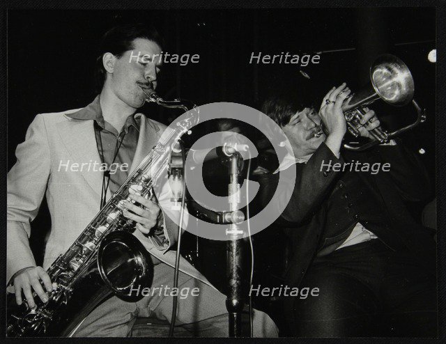 Scott Hamilton and Warren Vache playing live at the Pizza Express, London, 1979. Artist: Denis Williams