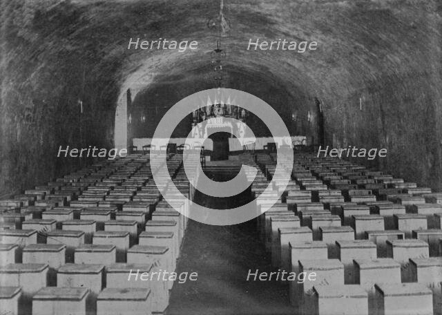 Rheims, wine vault used as Chapel, between c1910 and c1915. Creator: Bain News Service.