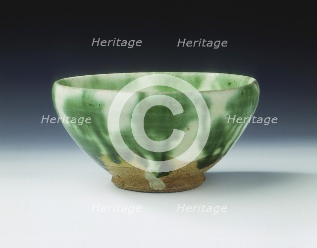 Green lead glazed bowl, Liao dynasty, china, 11th century. Artist: Unknown