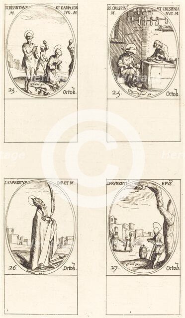 Sts. Chrysanthus & Daria; Sts. Crispin & Crispinian; St. Evaristus; St. Frumentius. Creator: Jacques Callot.