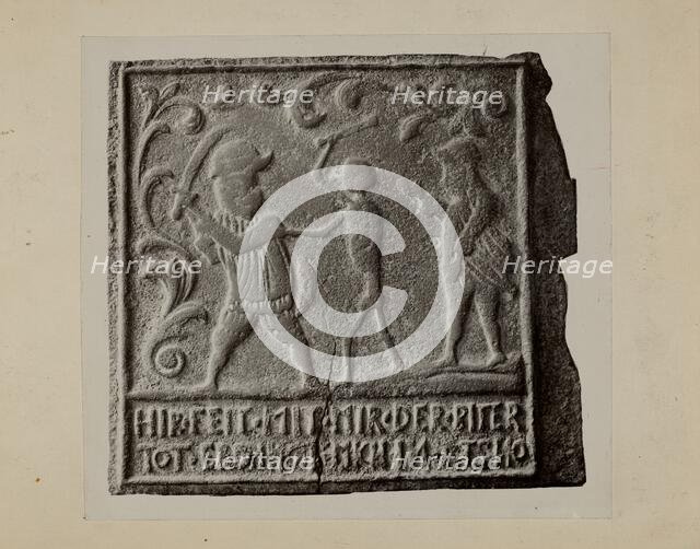 Pa. German Stove Plate, c. 1937. Creator: Charles Von Urban.