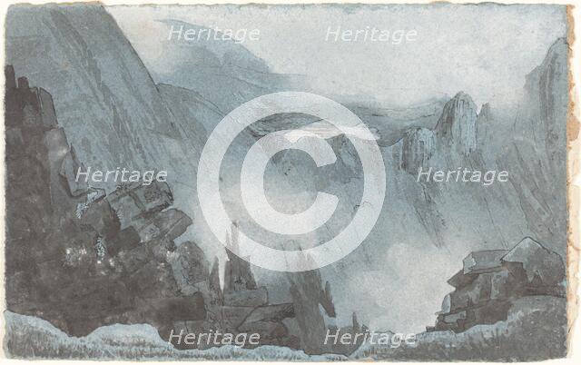 Mountain Scene with Rocks, first half 19th century. Creator: Cotman, John Sell, Follower of.