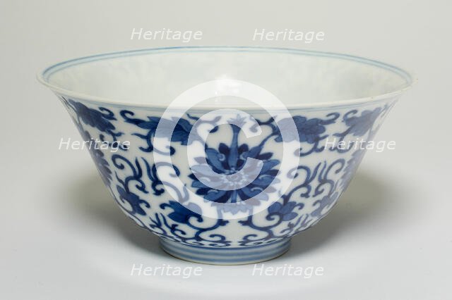 Bowl with Floral Scrolls, Qing dynasty (1644-1911), Guangxu reign mark and period (1875-1908). Creator: Unknown.
