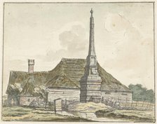 The milestone or ban pole at Halfweg, 1780. Creator: Jacques Kuyper.