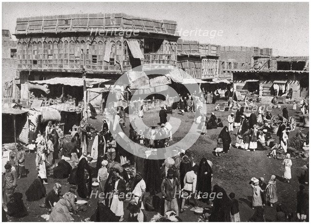 The Suq al Dijaj market, Basra, Iraq, 1925.Artist: A Kerim