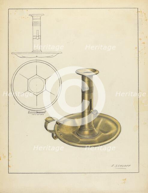 Candlestick, 1935/1942. Creator: Jack Staloff.