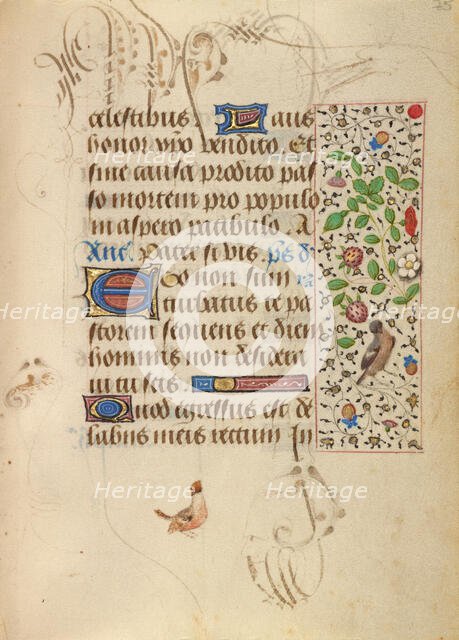 Decorated Text Page; Prayer Book of Charles the Bold, about 1471. Creator: Unknown.