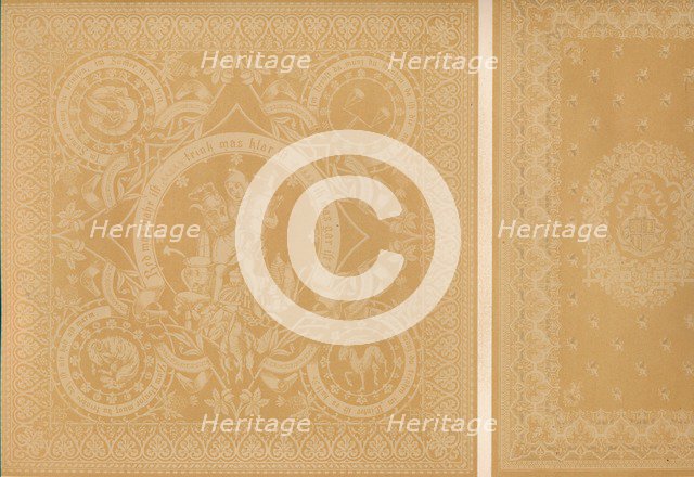 'Damask Linen by Mr C. Faber, Stuttgart  and Messrs. Burre Bros. Dumferline', 1863. Artist: Robert Dudley.