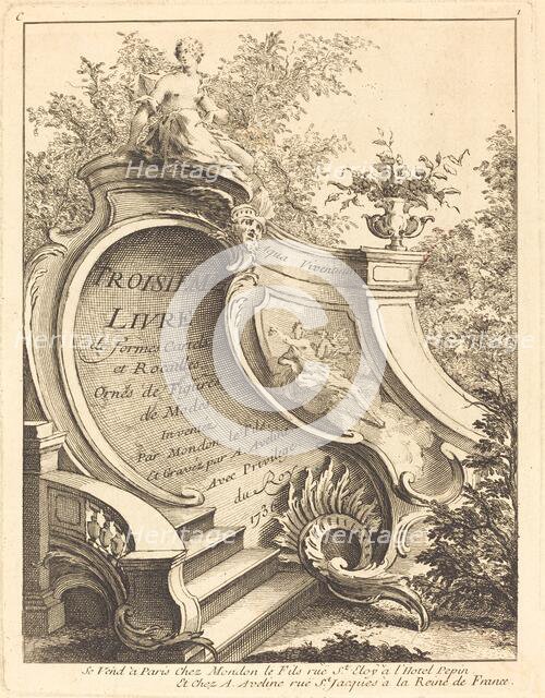 Troisieme livre de formes Cartels et Rocailles (Title Page), 1736. Creator: Antoine Aveline.