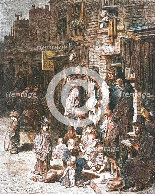 'Wentworth Street, Whitechapel', 1872.   Creator: Gustave Doré.