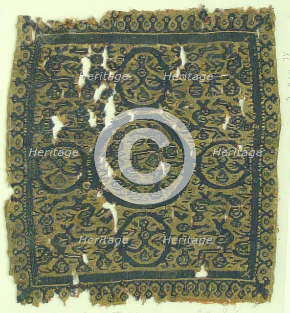 Textile Fragment, Coptic, 7th century. Creator: Unknown.