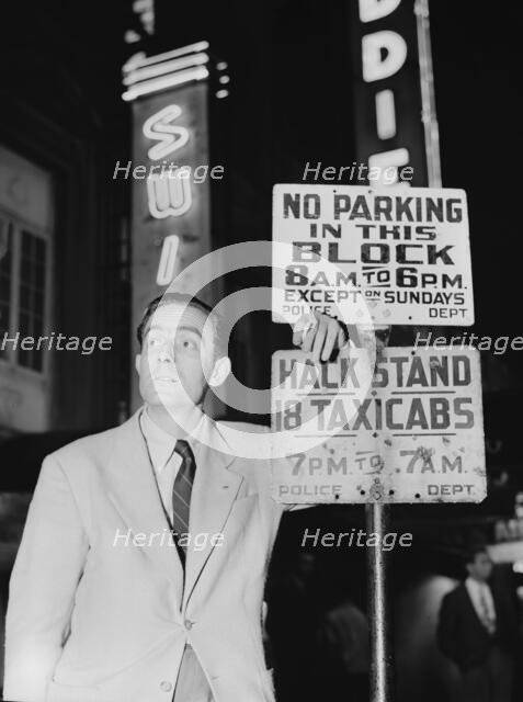 Portrait of Charles Delaunay, 52nd Street, New York, N.Y., ca. Oct. 1946. Creator: William Paul Gottlieb.
