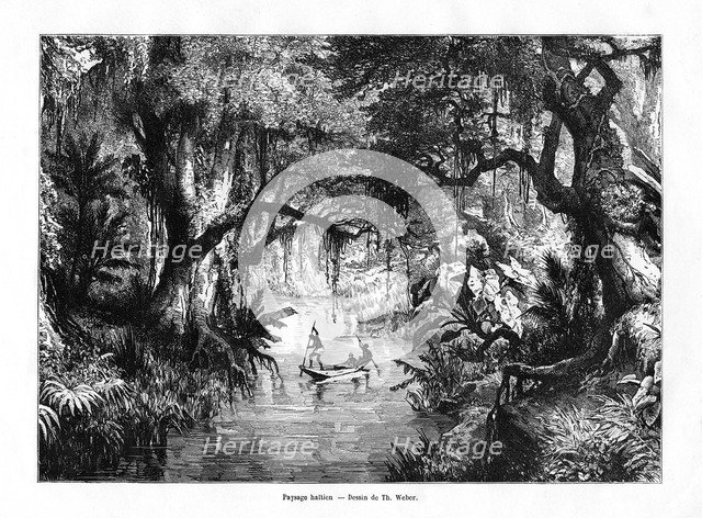 River in Haiti, 19th century. Artist: T Weber