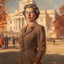 AI IMAGE - Portrait of Queen Elizabeth II, 1950s, (2023). Creator: Heritage Images.